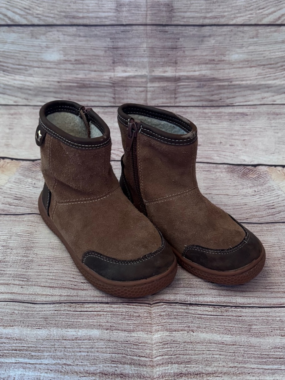 Livie & Luca Brown Suede Zip Boots